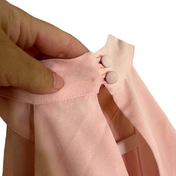 LIKELY Cameron Gown Size 2 Seashell Pink Maxi Dress Halter Neckline Side Slit - Picture 8 of 10